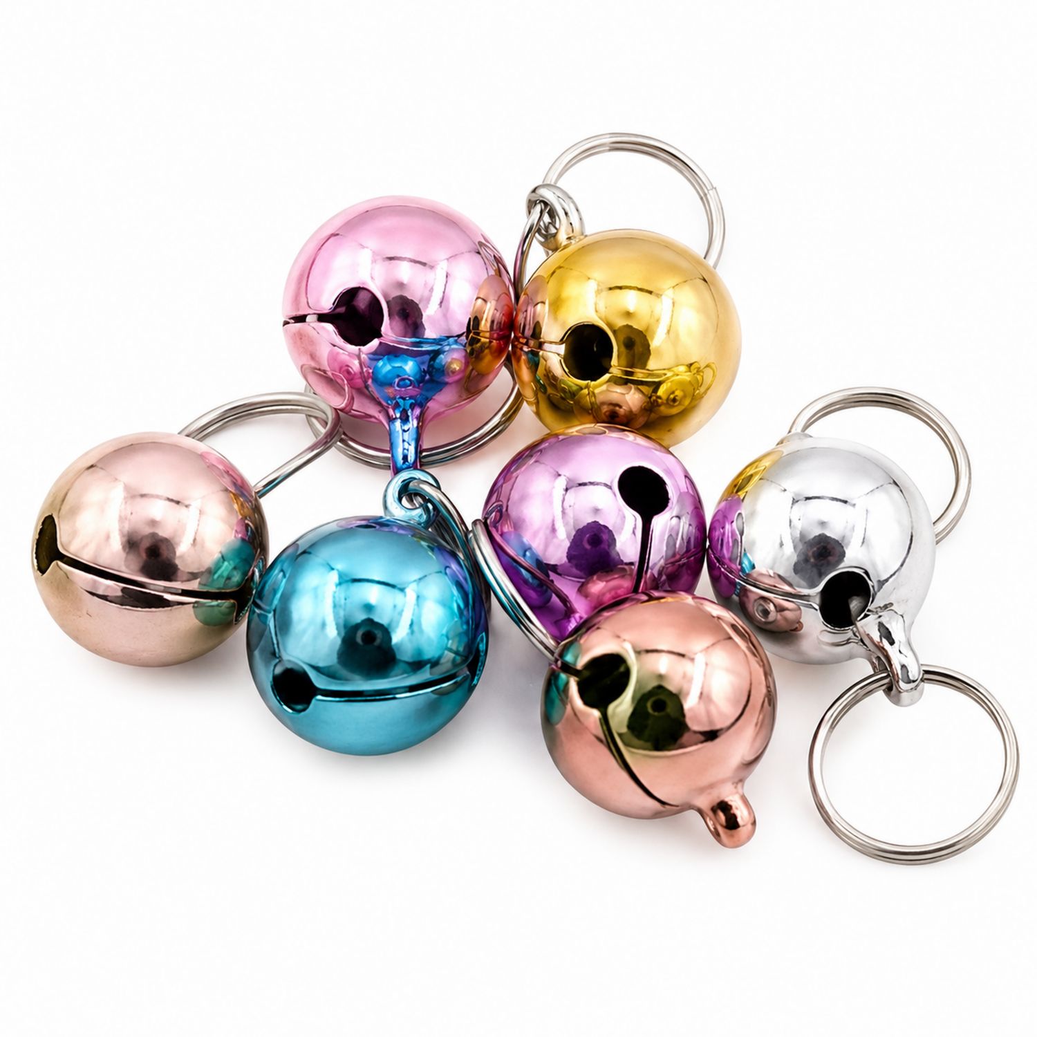 Campanas Multicolores para Mascotas - Rosa, Dorado, Plateado y Azul