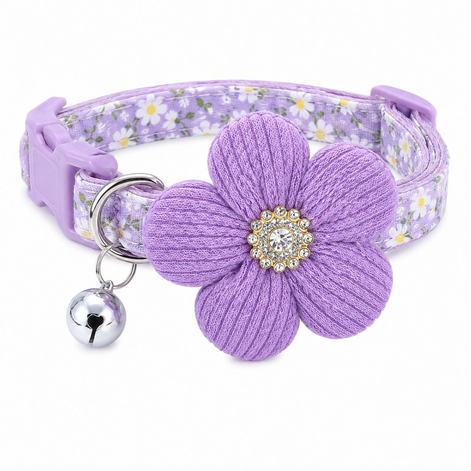 Collar Decorativo para Mascotas con Flor Lila