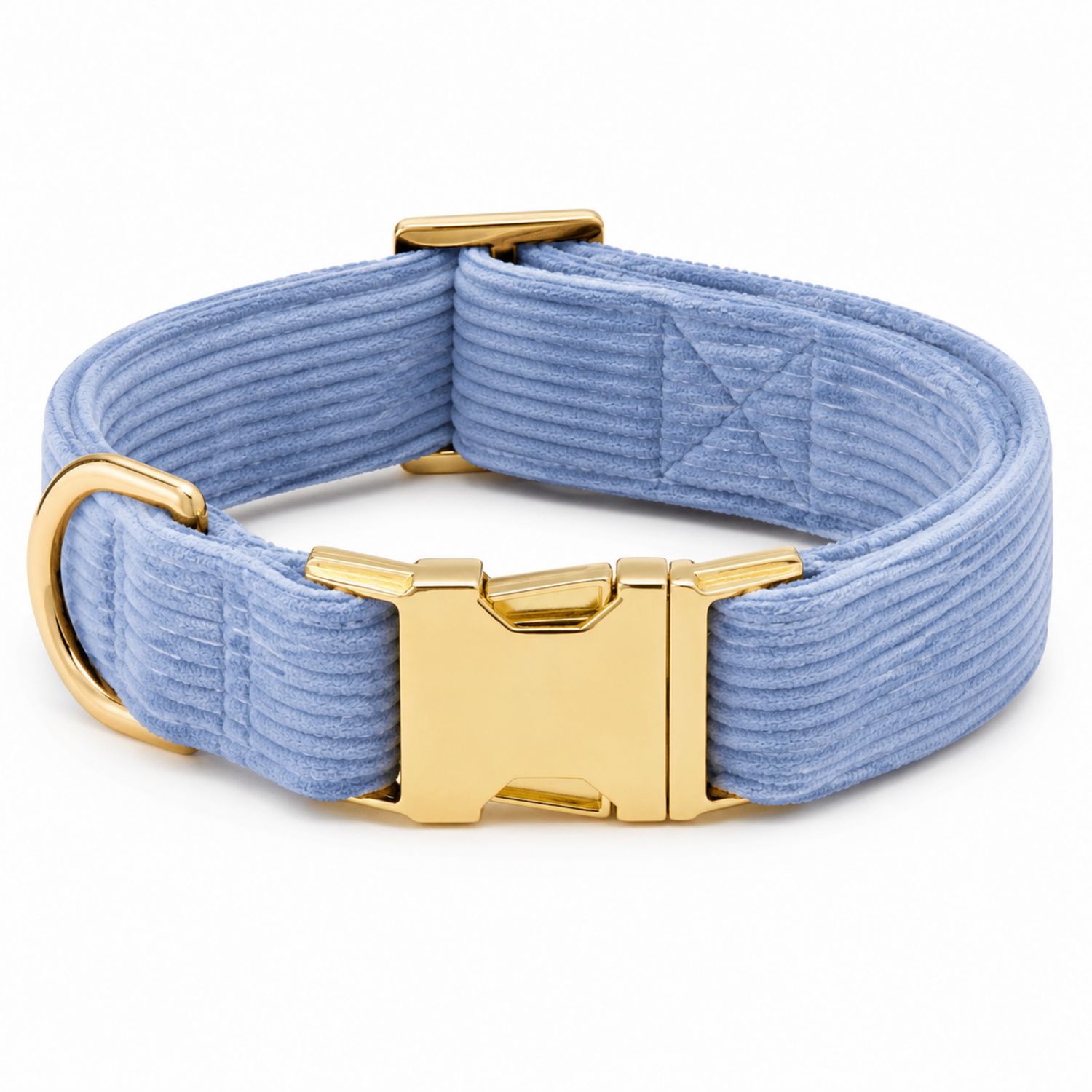 Collar para Perros Azul Ajustable con Hebilla Dorada