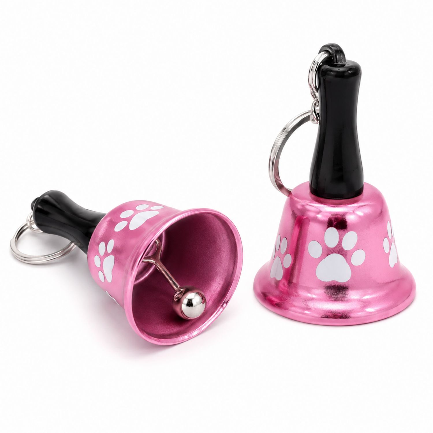 Campanillas para Mascotas con Huellas Rosa y Negro
