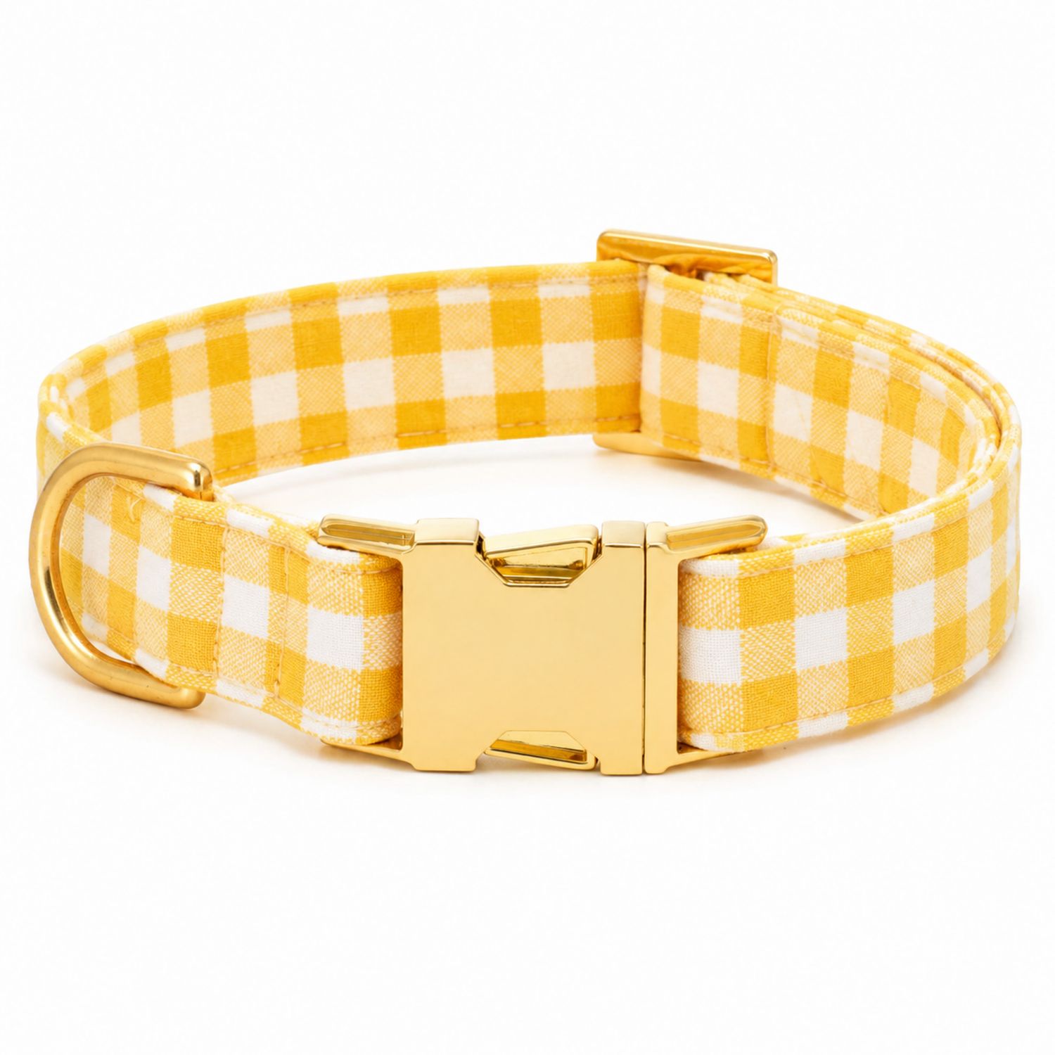 Collar Ajustable para Perro Cuadros Amarillo