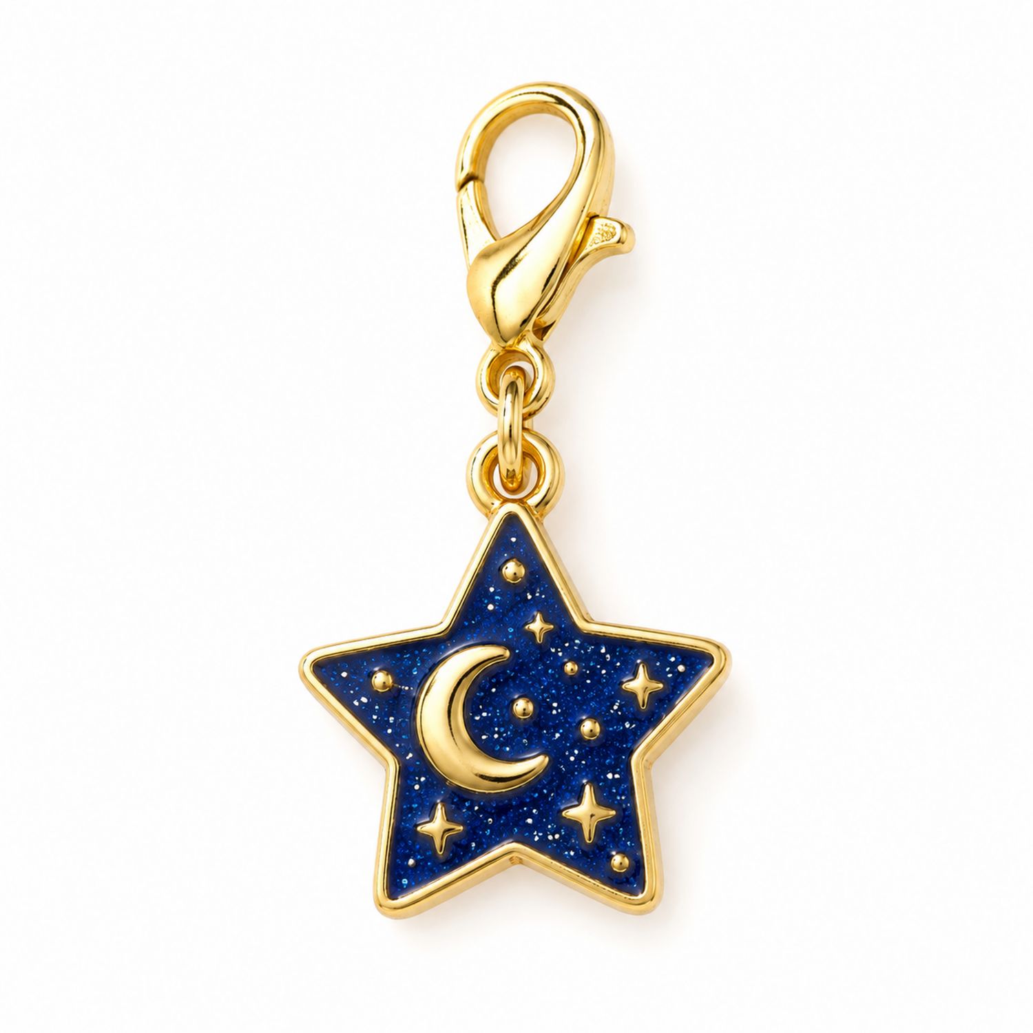 Colgante Estrella Luna Azul y Dorado para Mascotas