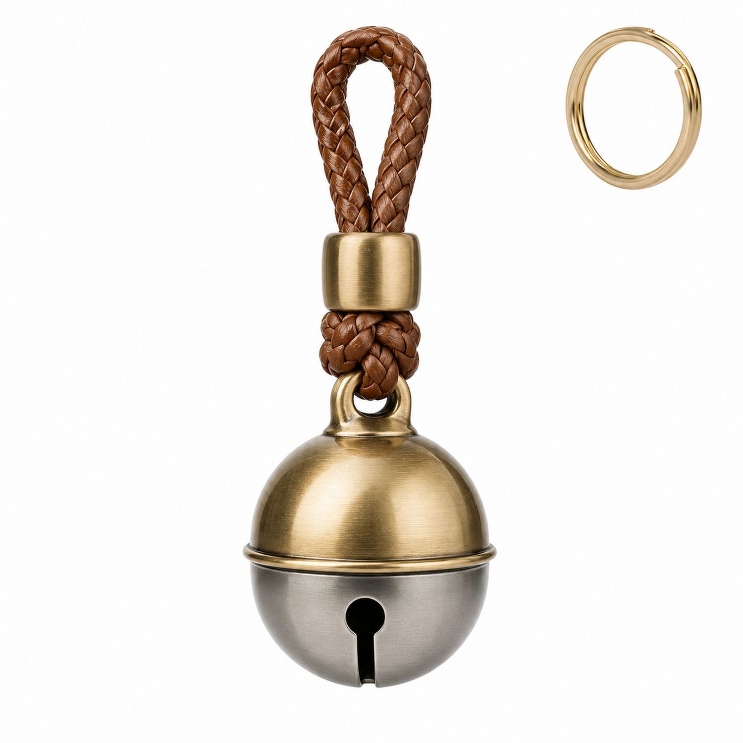Campana Vintage para Mascotas en Marrón y Dorado