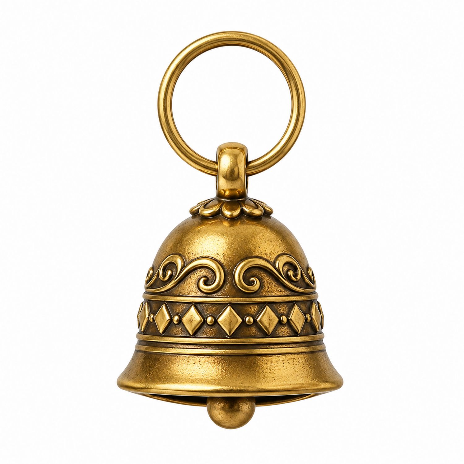 Campana Decorativa Clásica de Bronce Dorado