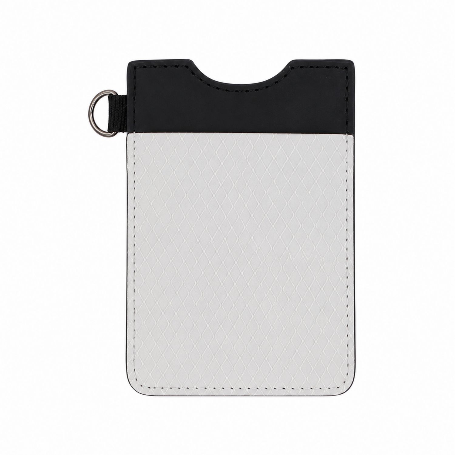 Porte-cartes noir et blanc avec anneau
