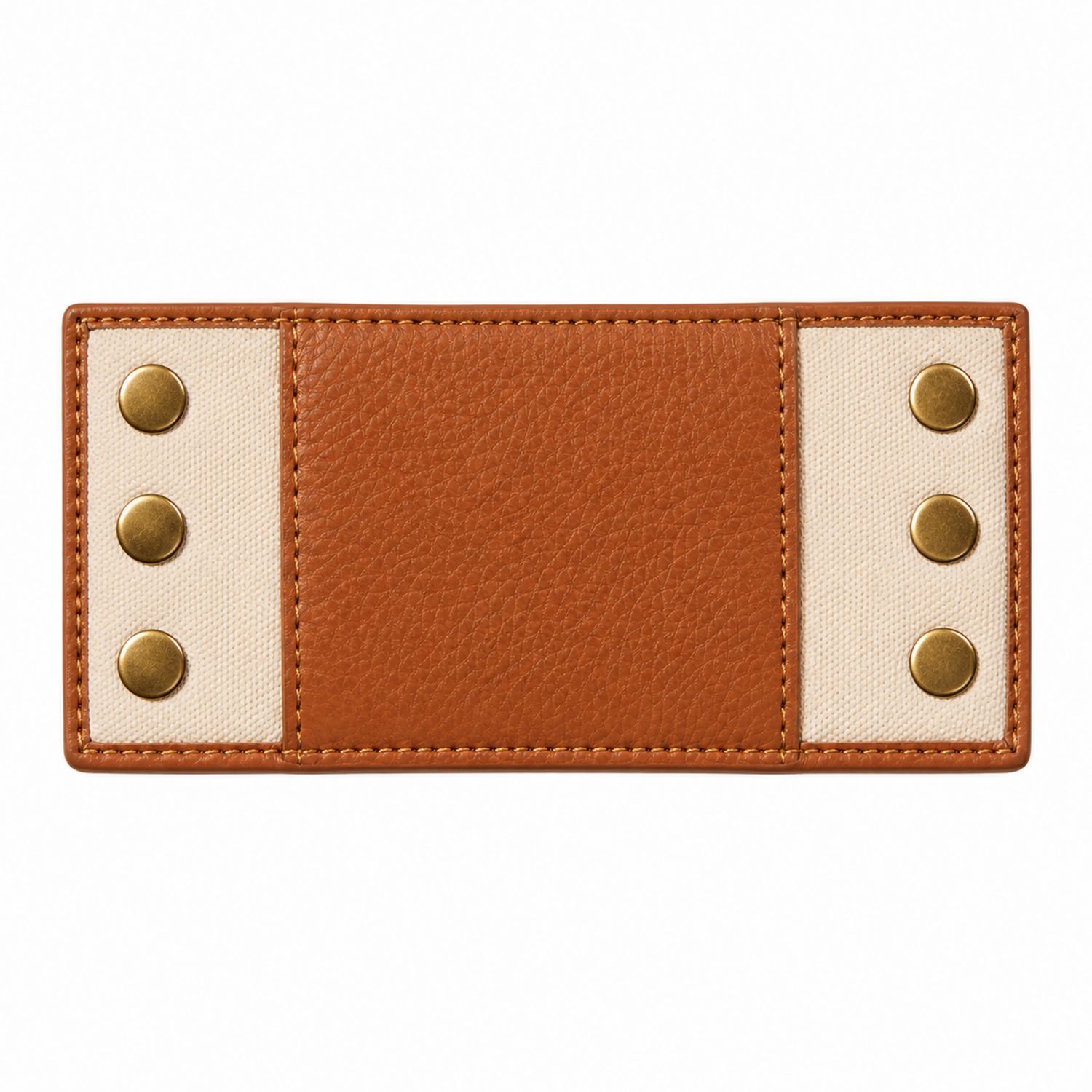 Porte-cartes élégant brun et beige avec détails métalliques