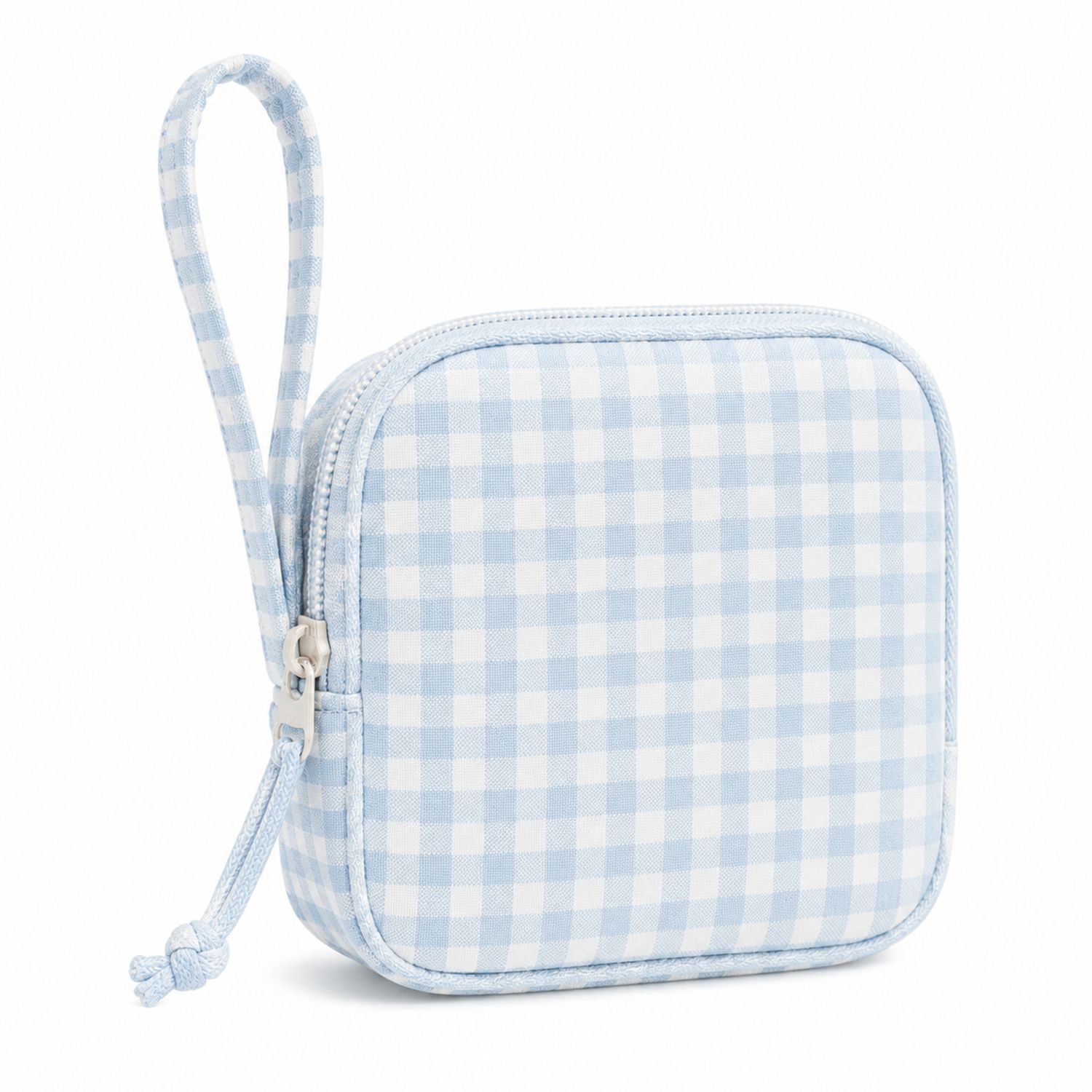 Trousse de Toilette à Carreaux Bleu et Blanc