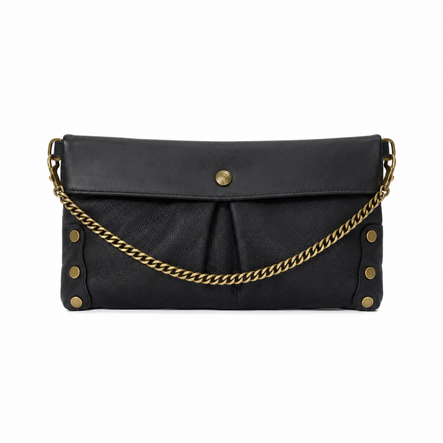 Pochette Élégante avec Chaîne Dorée - Noir