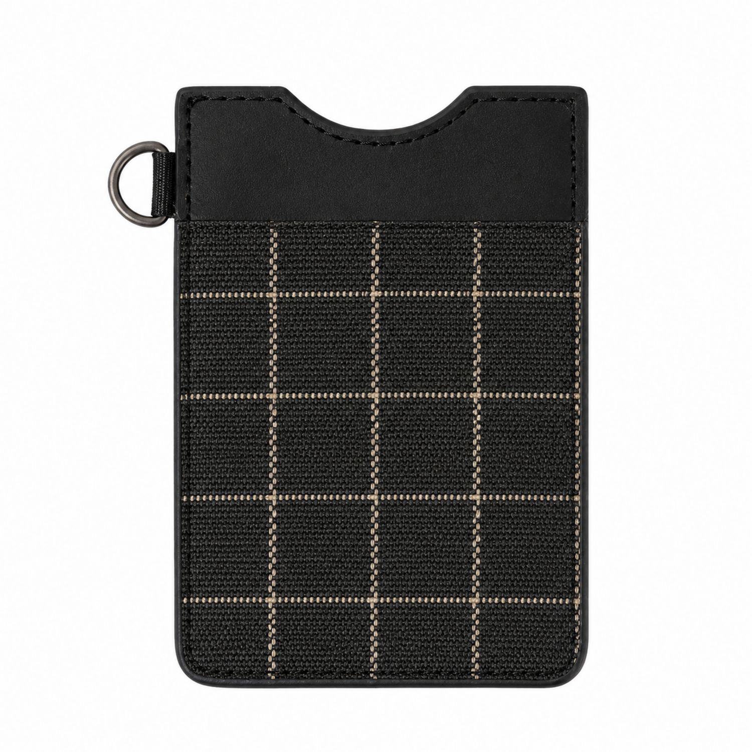 Porte-cartes Noir à Motif Carreaux