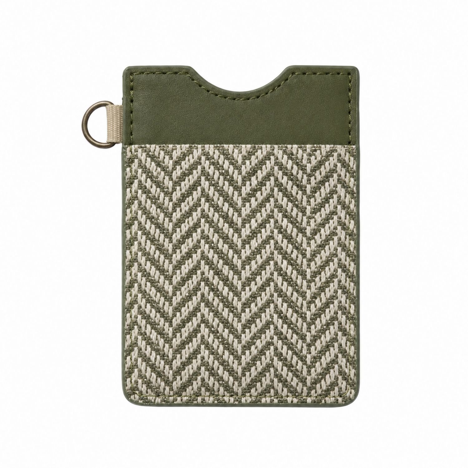 Porte-cartes vert avec motif tissé élégant