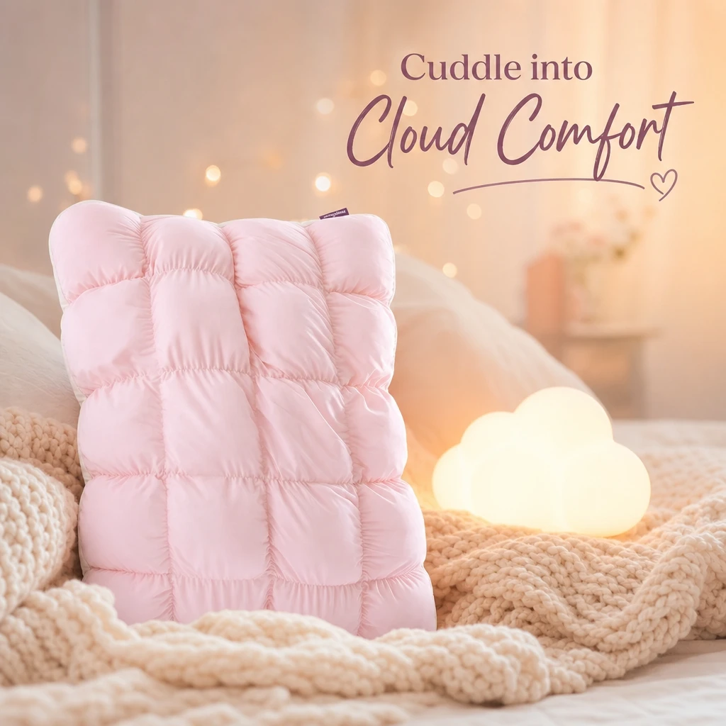 Ultra Fluffy Cooling Ice Silk Cloud Pillow Even Pressure Relief Bed Pillow