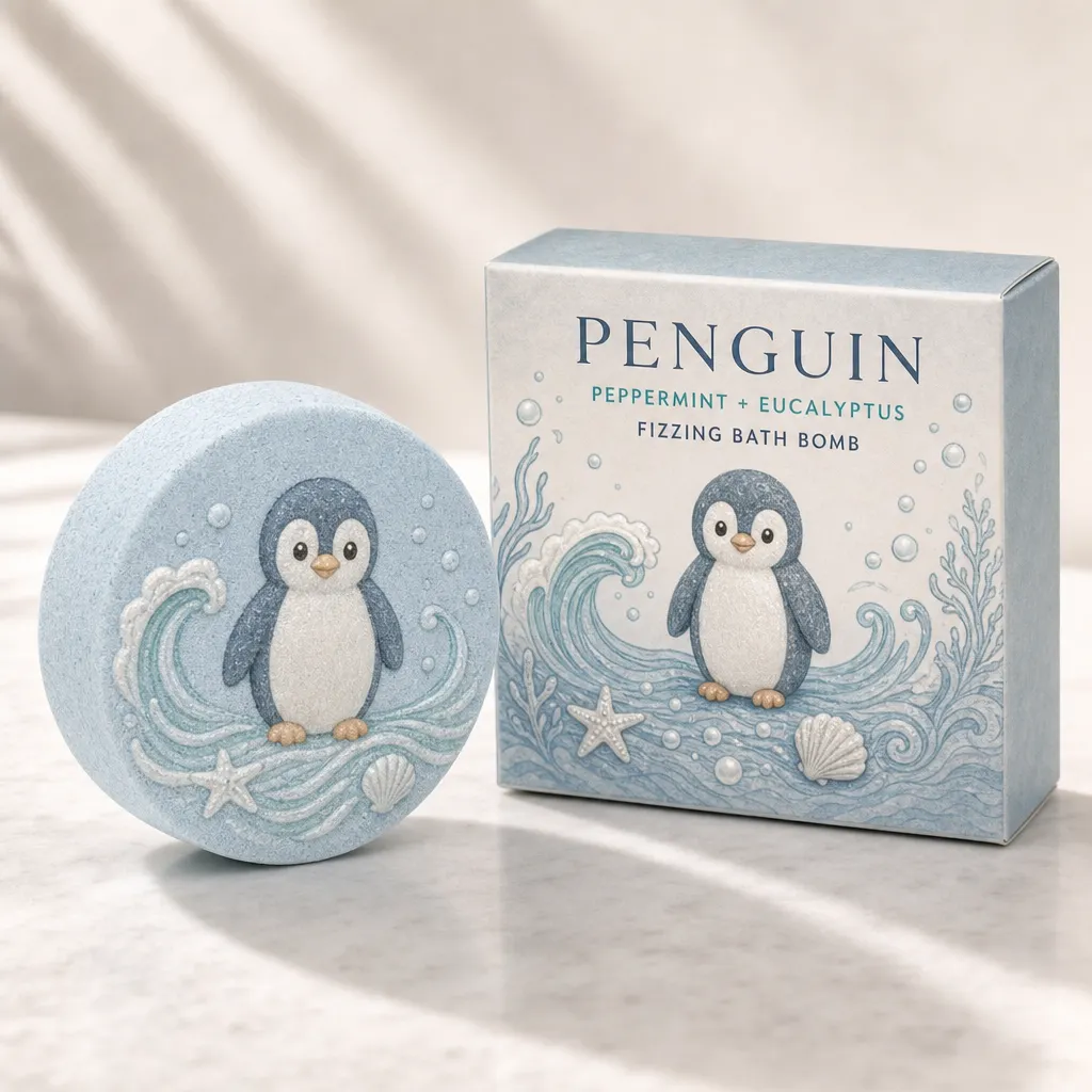 Coffret cadeau bombes de bain Océan Amis – 8 bombes effervescentes animaux marins, pour petits et grands