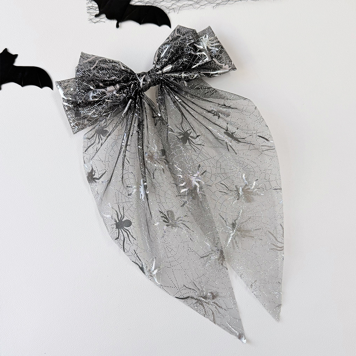 🖤The Spooky-Chic Hair Accessory Everyone Will Notice -Your Halloween Hair Needs This Spiderweb Bow 🎀