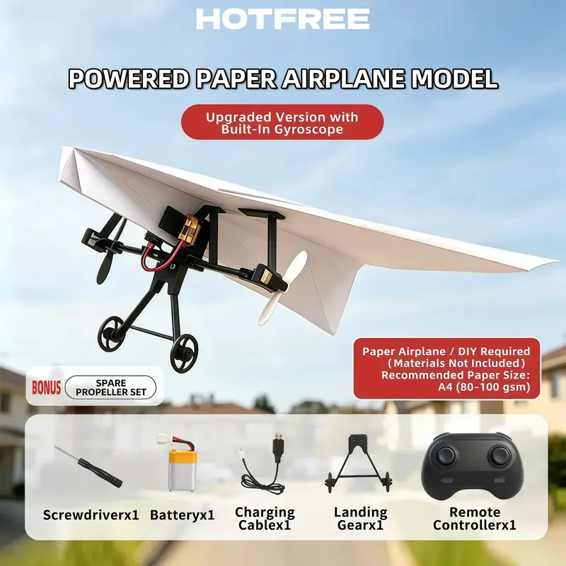 🛩️ Findnexo™ Smart RC Paper Airplane Kit – DIY STEM Remote Control Flight Toy