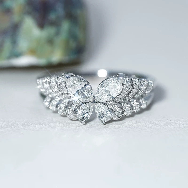 Ethereal Butterfly Ring – Celestial Wings in Diamond Radiance 🦋