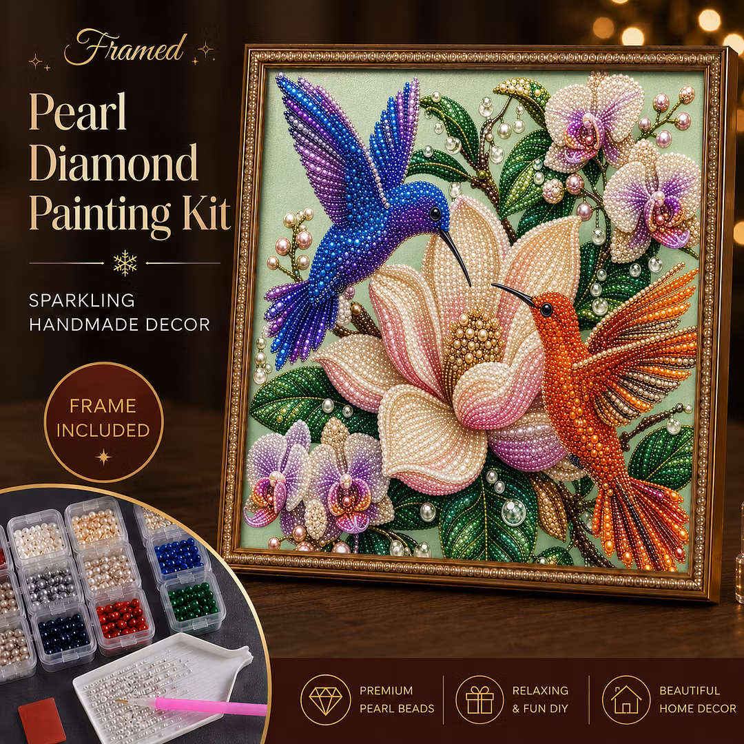 DIY Framed Hummingbird Pearl Art Kit