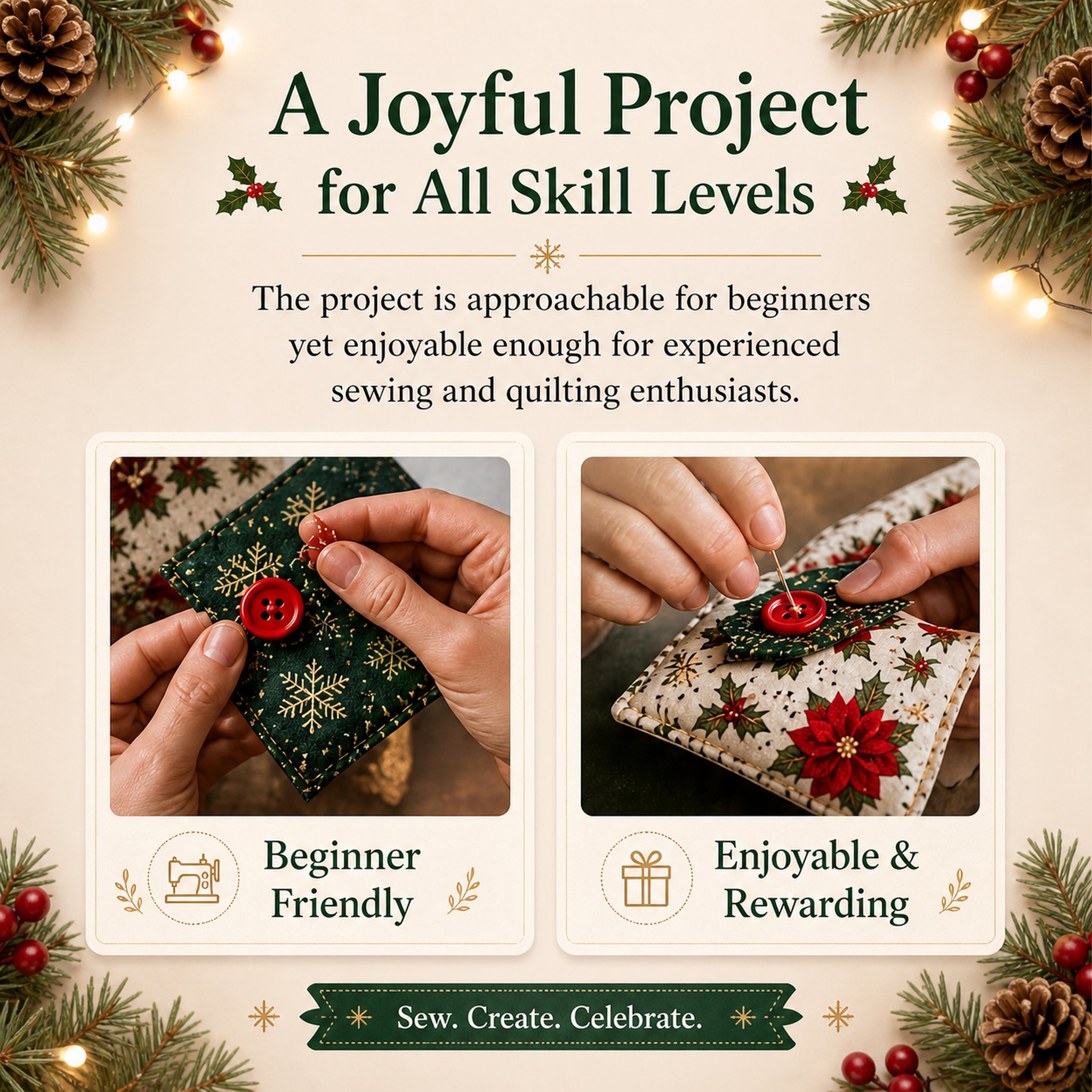 🔥Last Day BUY 2 GET 1 FREE ⭐Layered Fabric Tree Ornament DIY Sewing Kit | Beginner Friendly Handmade Seasonal Decor Gift