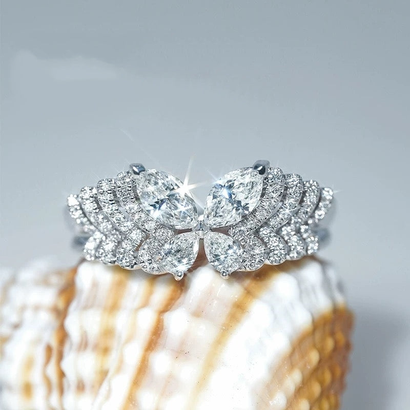 Ethereal Butterfly Ring – Celestial Wings in Diamond Radiance 🦋