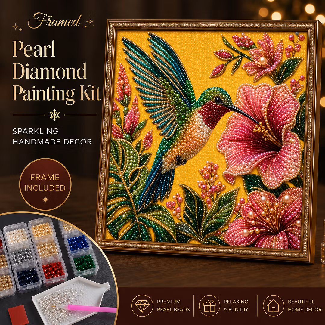 DIY Framed Hummingbird Pearl Art Kit