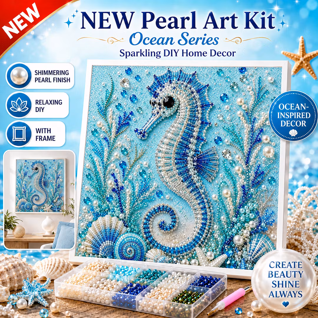 Ocean Friends Pearls Painting Kit DIY Diamond Painting Pearl Dot Crafts