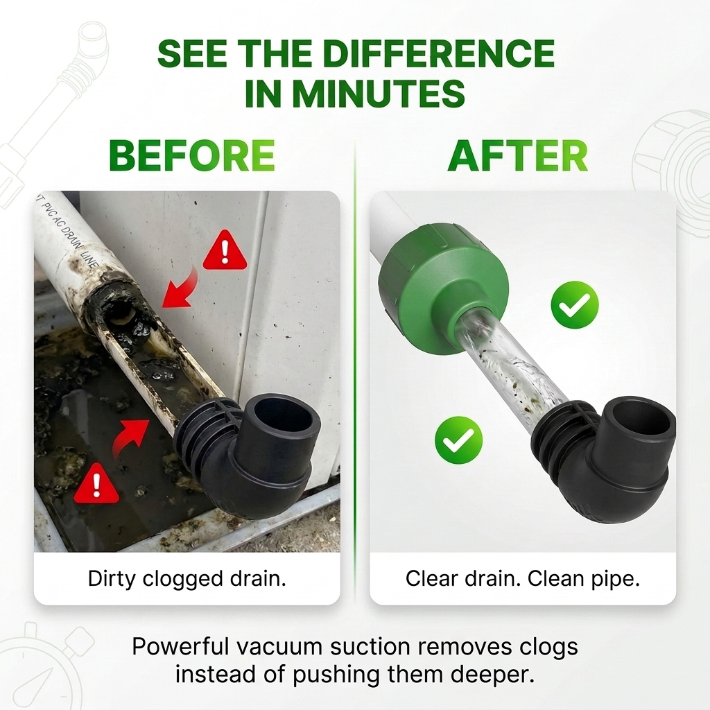 ✨AC Drain Line Cleaner Tool -⚡Clears stubborn AC drain clogs in minutes(🔥Fit for most residential HVAC drain lines)