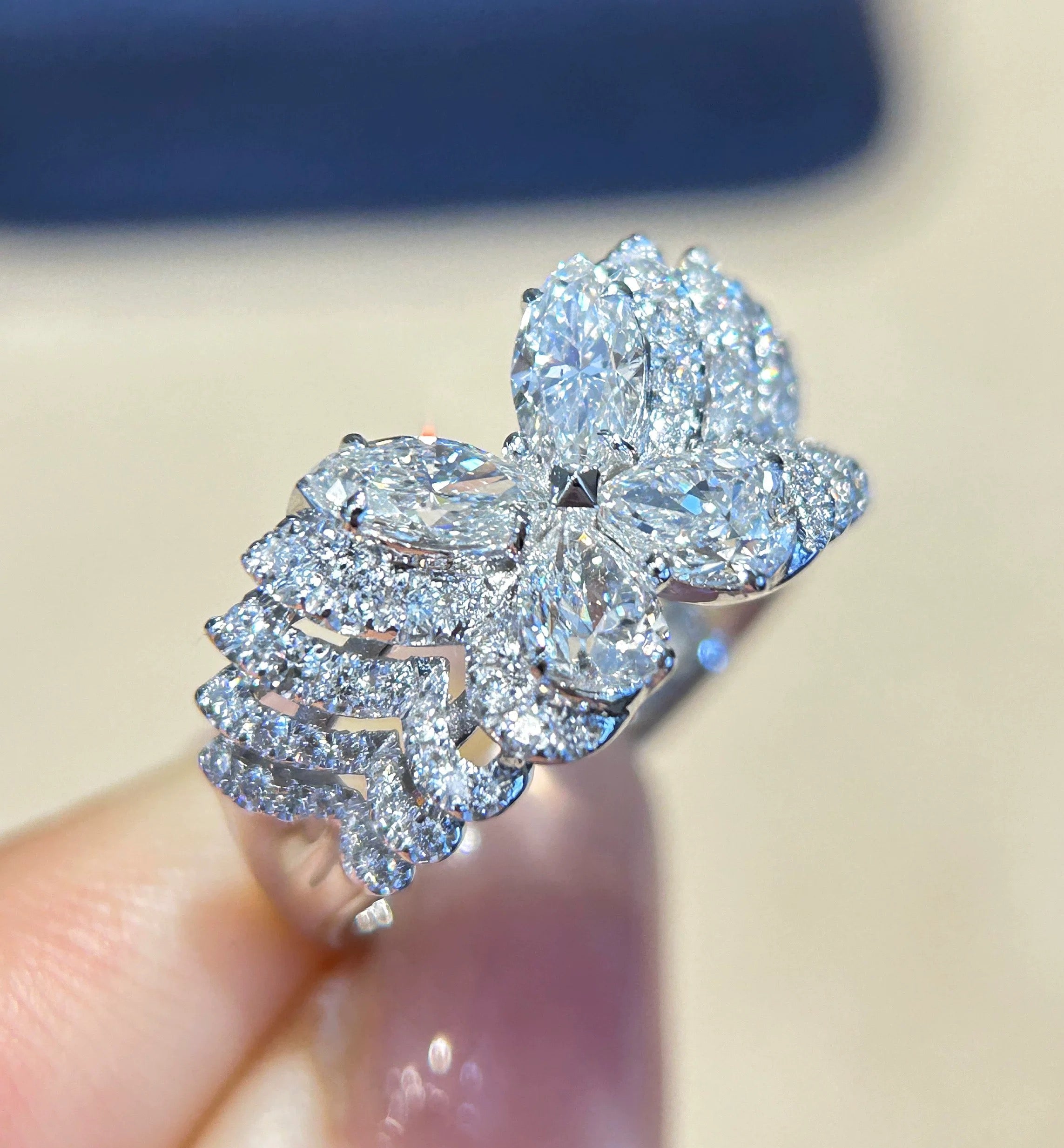 Ethereal Butterfly Ring – Celestial Wings in Diamond Radiance 🦋