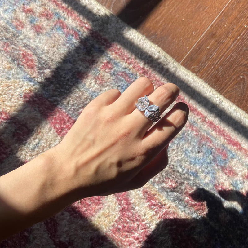 Ethereal Butterfly Ring – Celestial Wings in Diamond Radiance 🦋