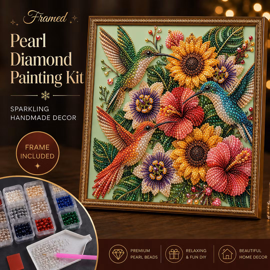 DIY Framed Hummingbird Pearl Art Kit