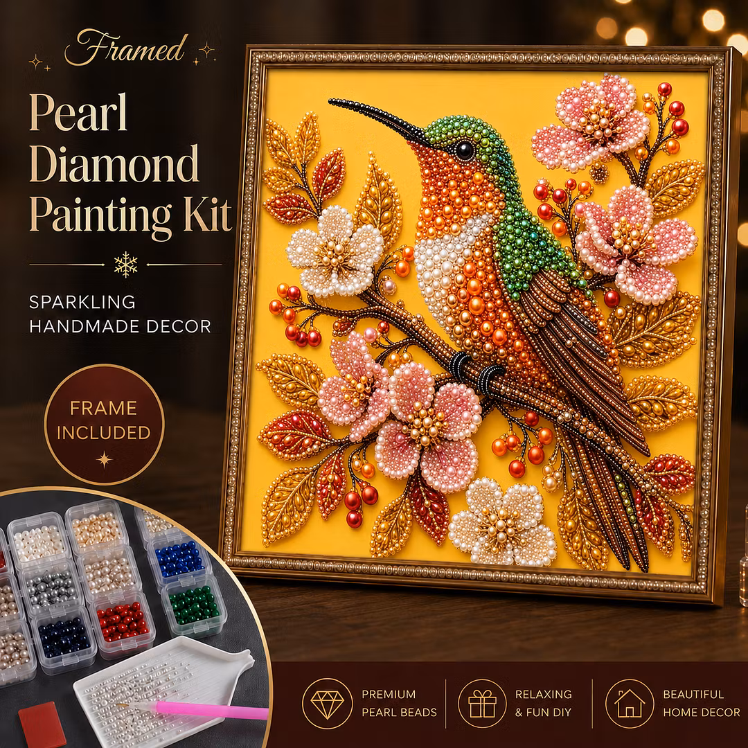 DIY Framed Hummingbird Pearl Art Kit