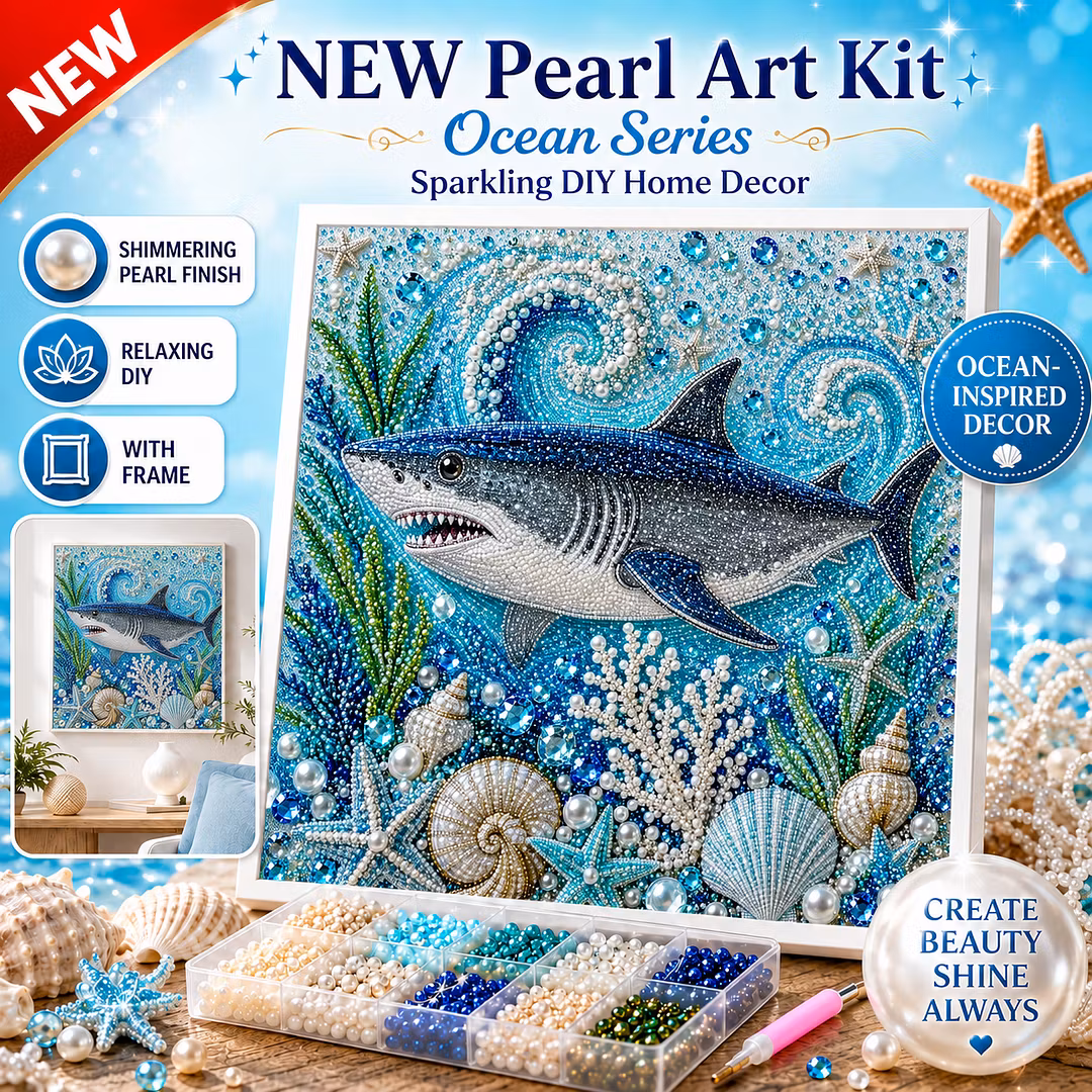 Ocean Friends Pearls Painting Kit DIY Diamond Painting Pearl Dot Crafts