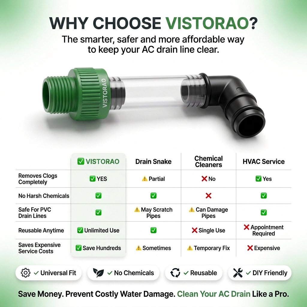✨AC Drain Line Cleaner Tool -⚡Clears stubborn AC drain clogs in minutes(🔥Fit for most residential HVAC drain lines)