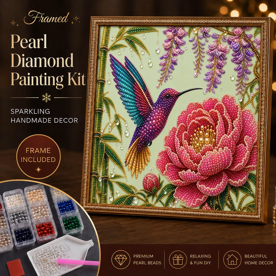 DIY Framed Hummingbird Pearl Art Kit