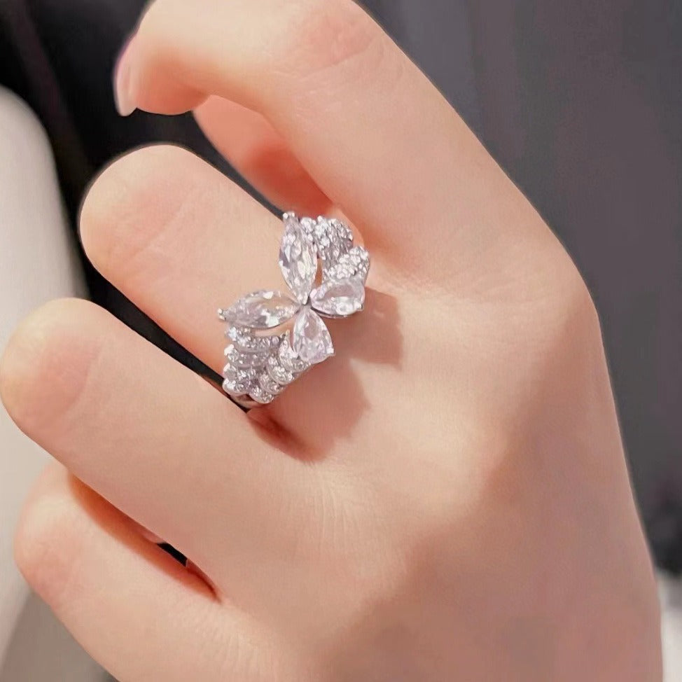 Ethereal Butterfly Ring – Celestial Wings in Diamond Radiance 🦋