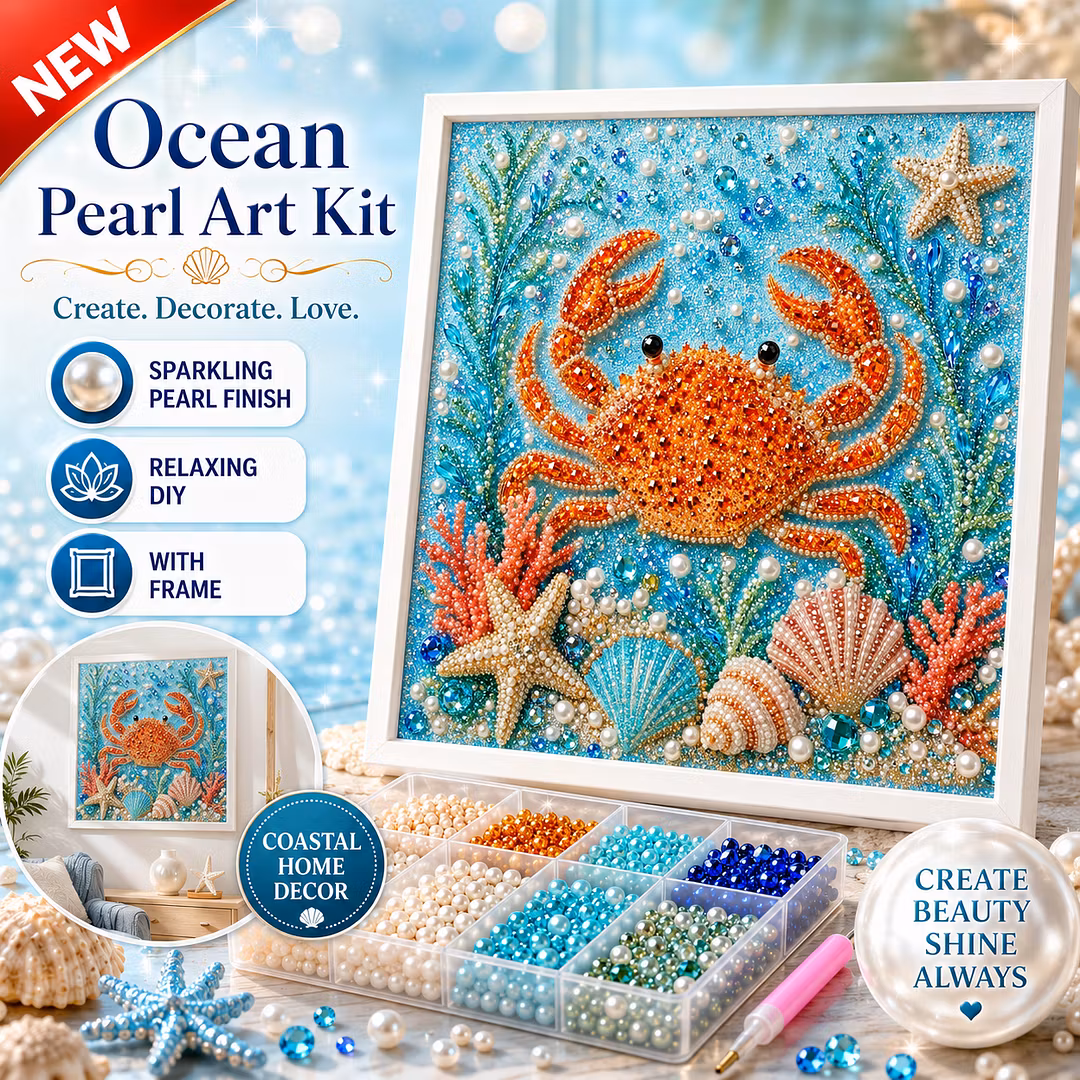 Ocean Friends Pearls Painting Kit DIY Diamond Painting Pearl Dot Crafts
