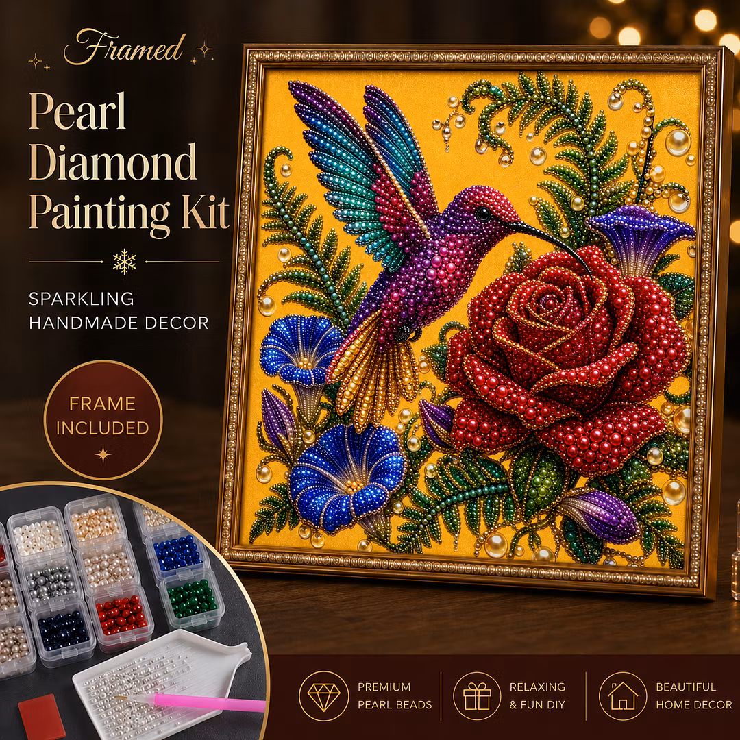 DIY Framed Hummingbird Pearl Art Kit