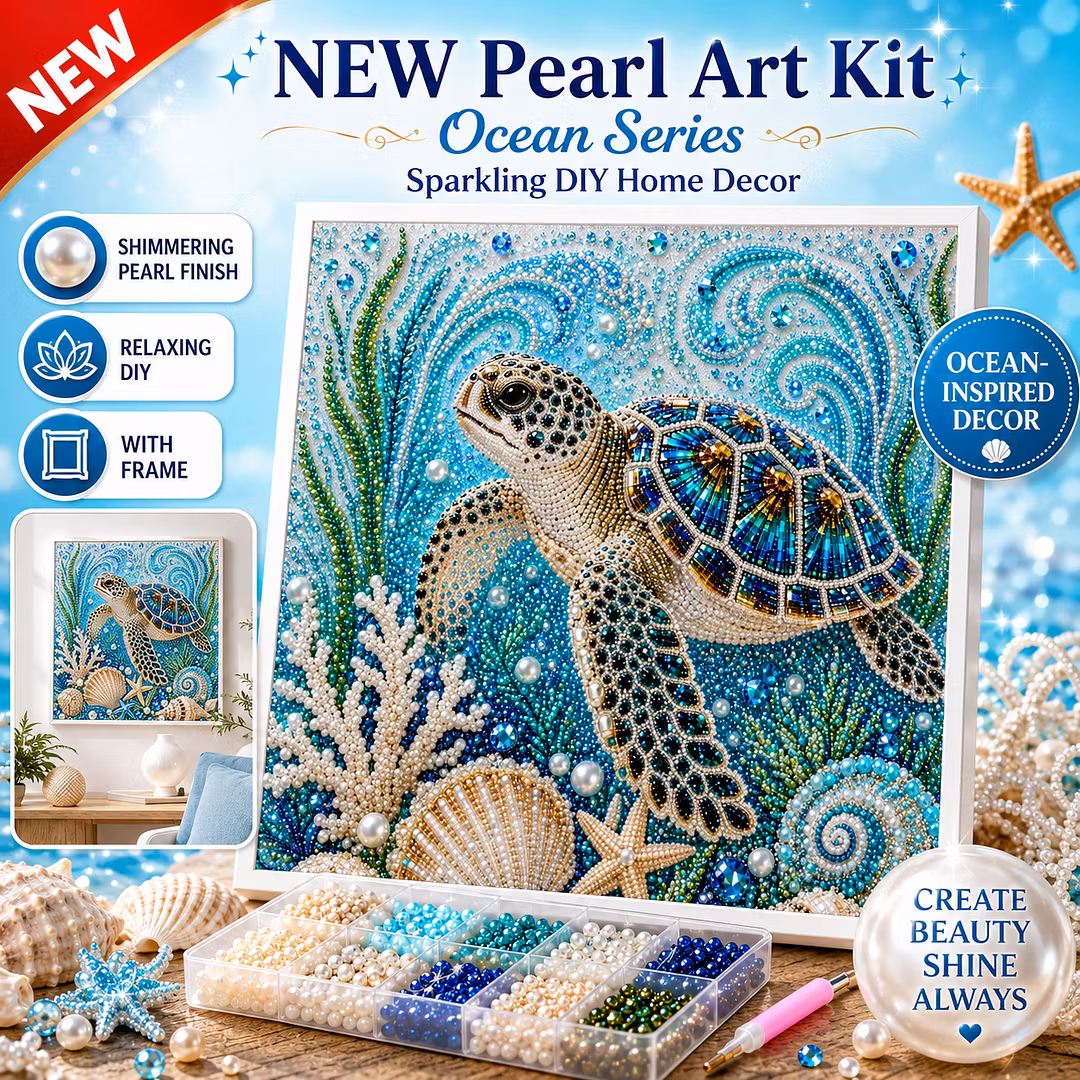 Ocean Friends Pearls Painting Kit DIY Diamond Painting Pearl Dot Crafts