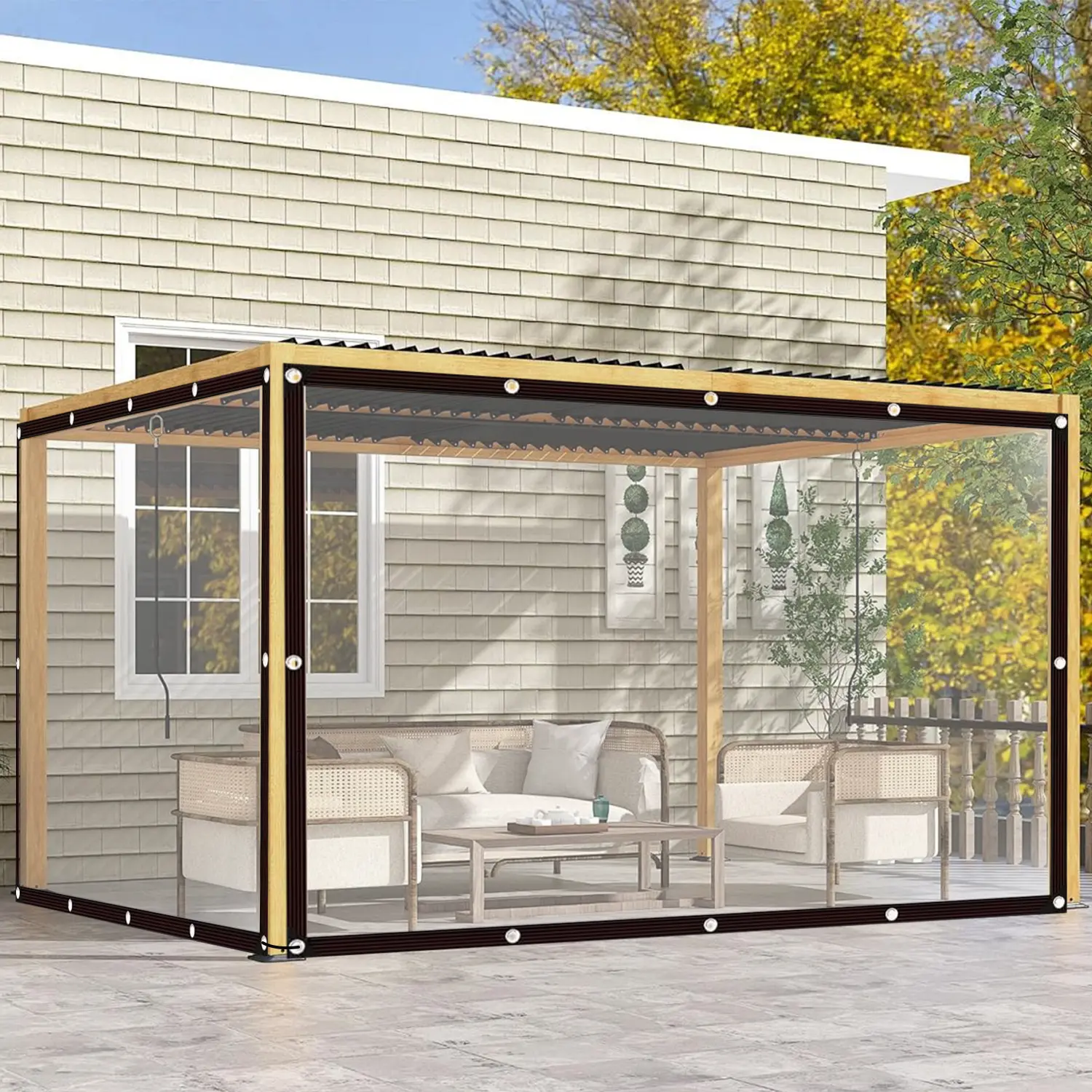 2-Pack 10x13FT Clear Waterproof Heavy Duty Tarp