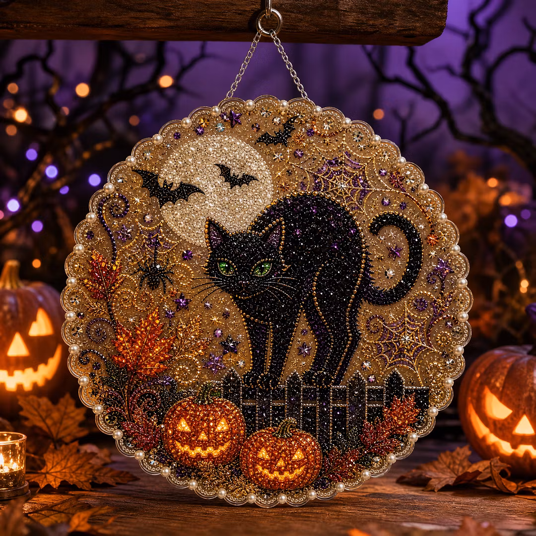 DIY Halloween Diamond Painting Pearls Painting Pendant