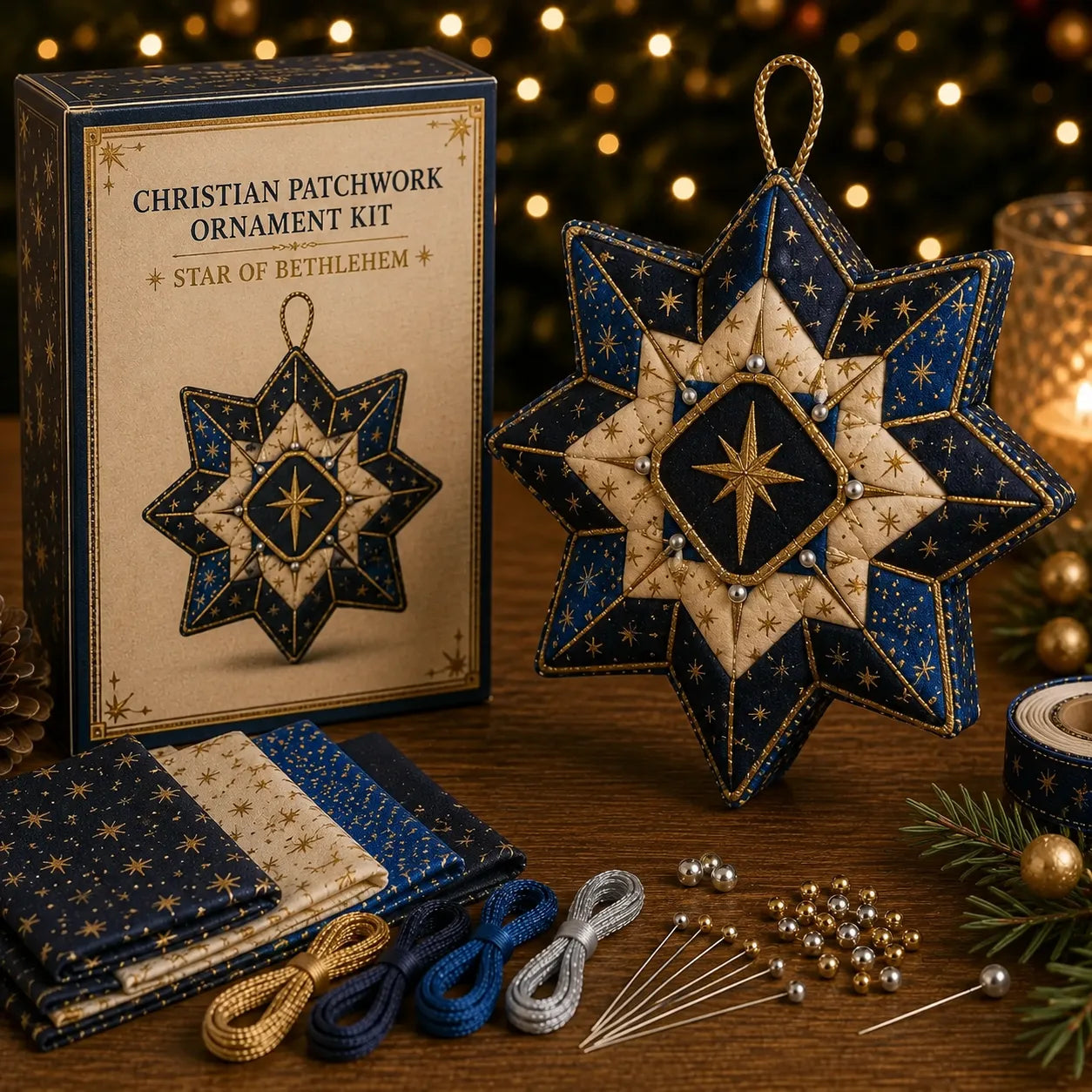 \ ✝️ Beginner-Friendly DIY Christian Block Figure Patchwork Ornament Kit Collection | Complete Kit with Pre-Cut Fabrics, Padded Ornament Form & Step-by-Step Guide Included 💕