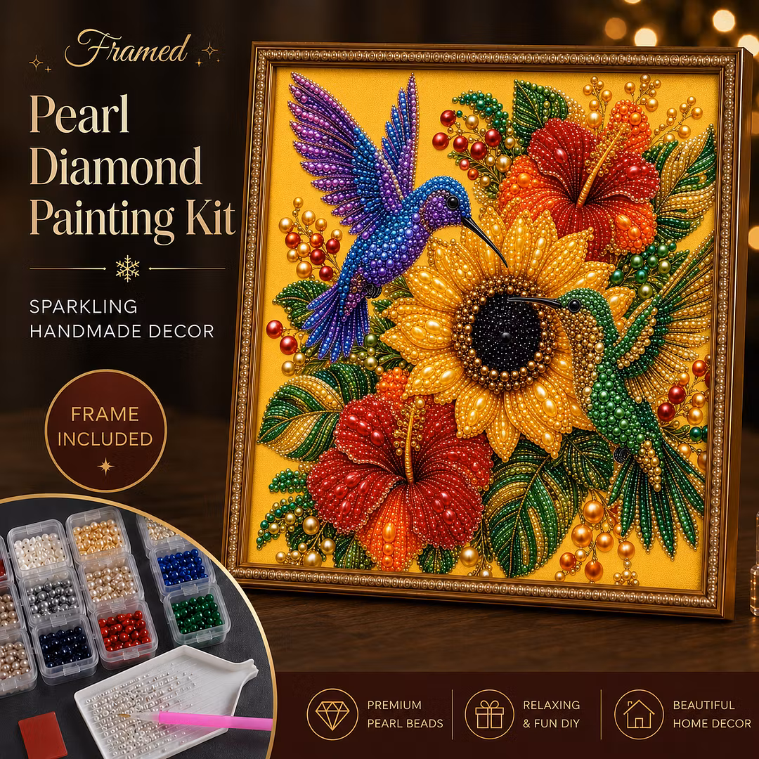 DIY Framed Hummingbird Pearl Art Kit