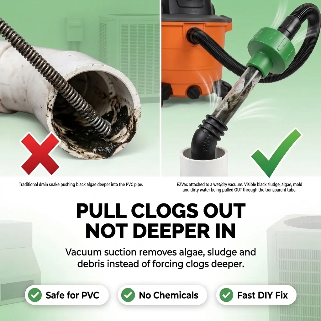✨AC Drain Line Cleaner Tool -⚡Clears stubborn AC drain clogs in minutes(🔥Fit for most residential HVAC drain lines)