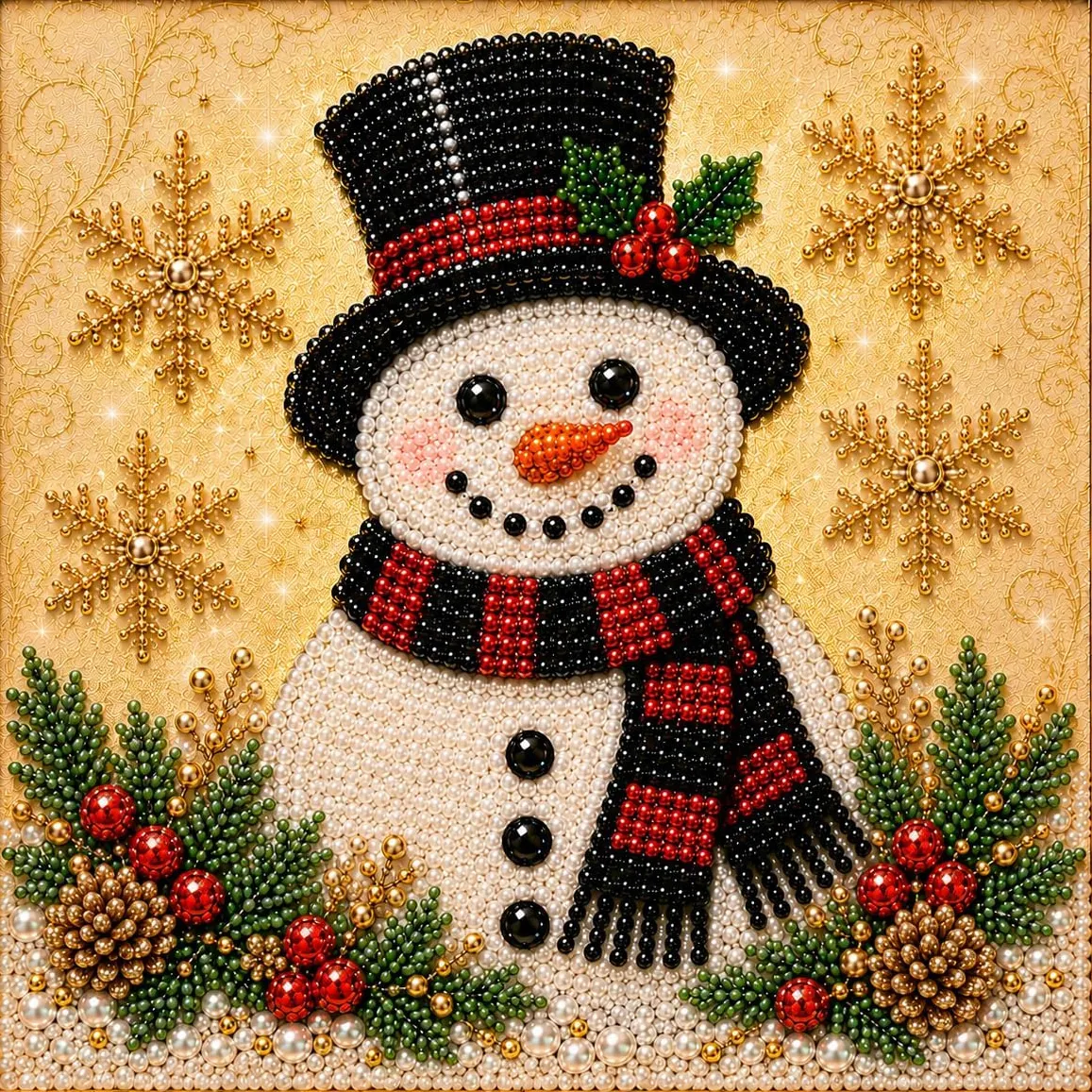 ⛄️Framed Snowman - Pearls Painting Kit