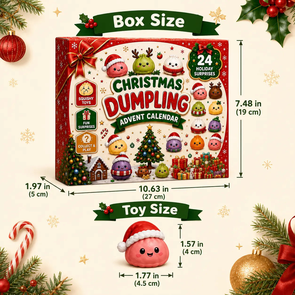 Christmas Mini Squishies Advent Calendar 2026 | 24 Days Holiday Surprise Toys