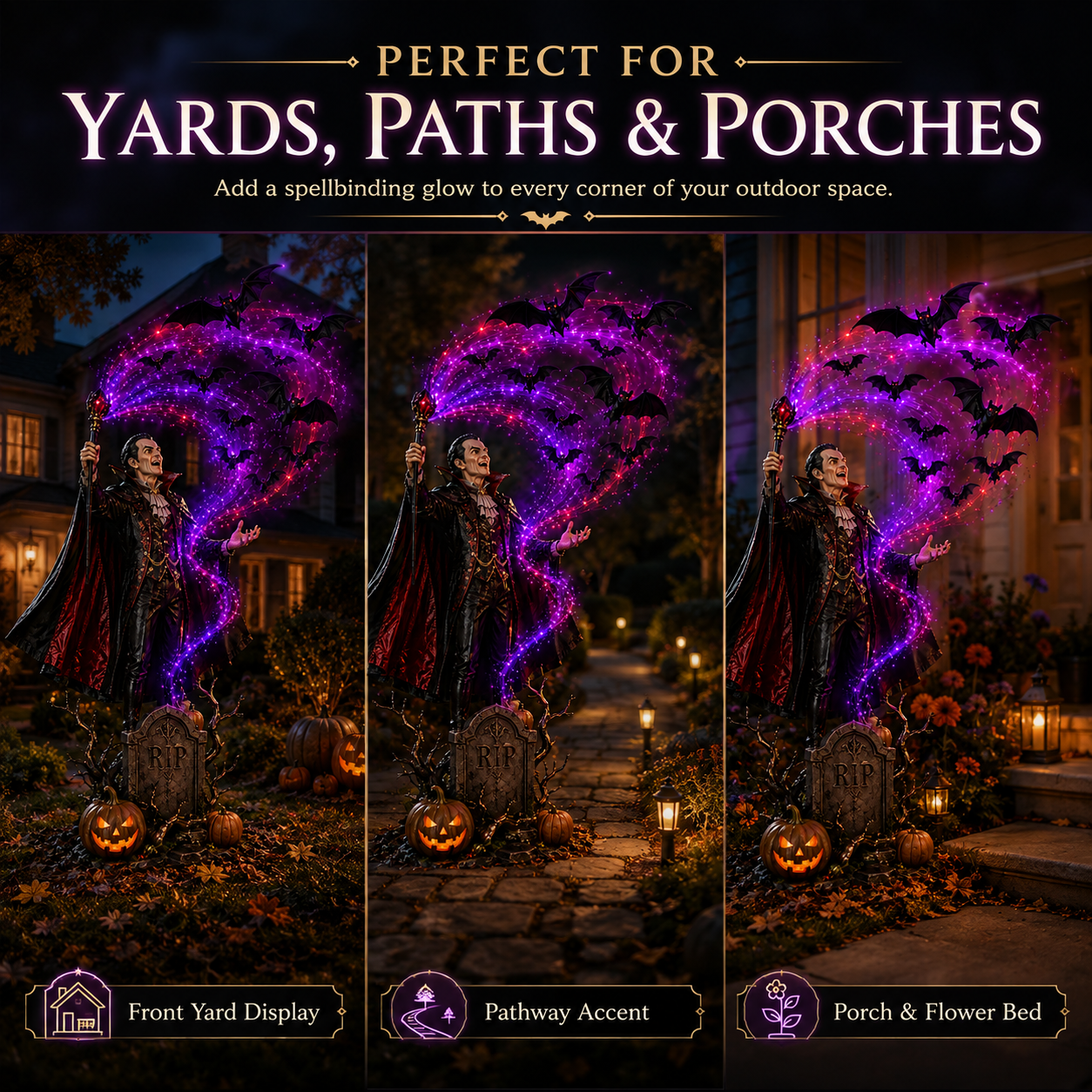 🦇Vampire Summoning Bats Garden Light