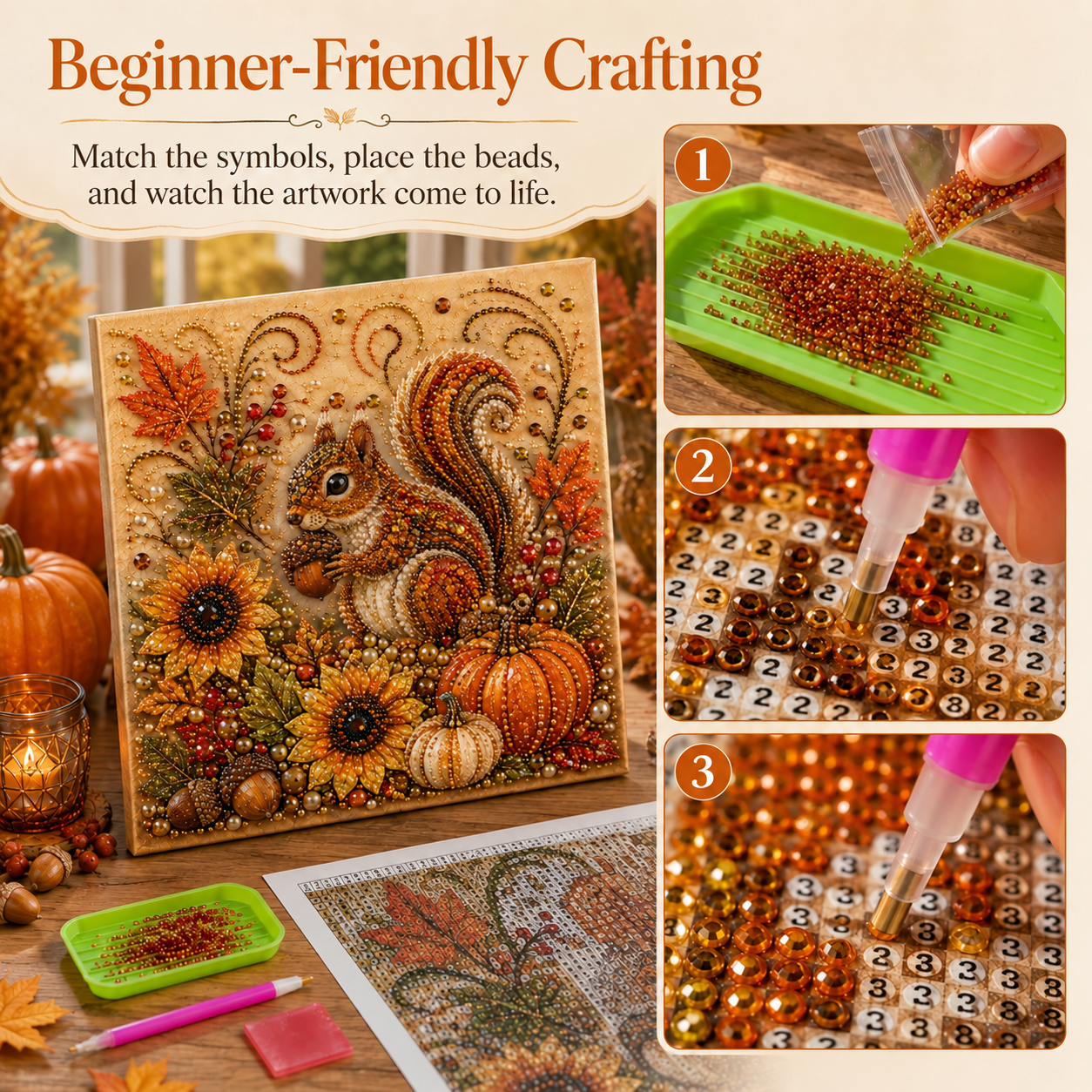 🔥 Last Day 49% OFF - 🍂💎 Autumn Pearl Painting Kit – Relaxing DIY Craft to Create Sparkling Fall Artwork 🖌️