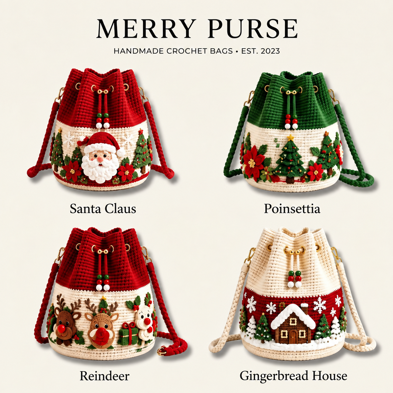 Hand-Knitted Christmas Bag