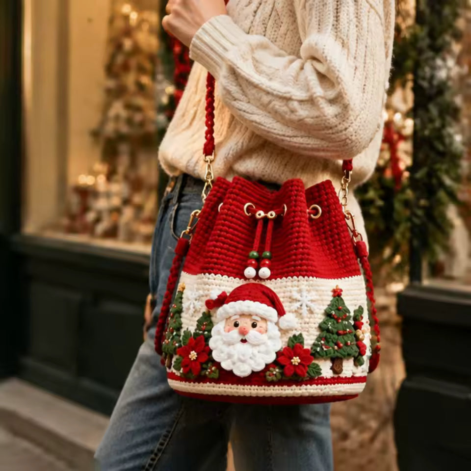 Hand-Knitted Christmas Bag