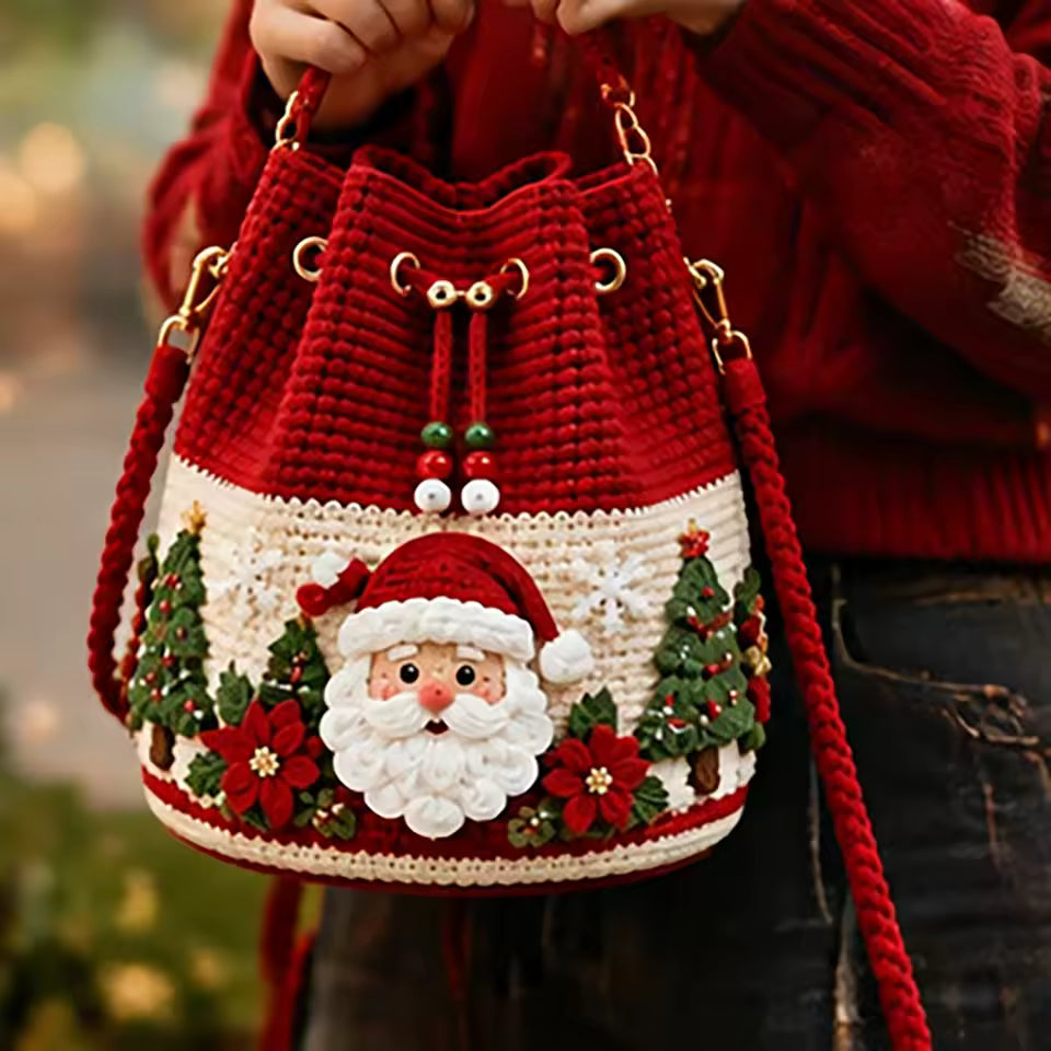 Hand-Knitted Christmas Bag