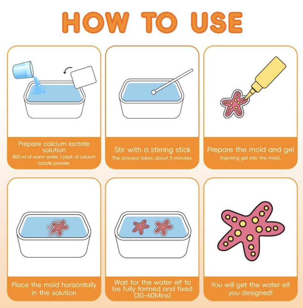 Magic Water Elf Mold DIY Aqua Fairy Gel Toy Set