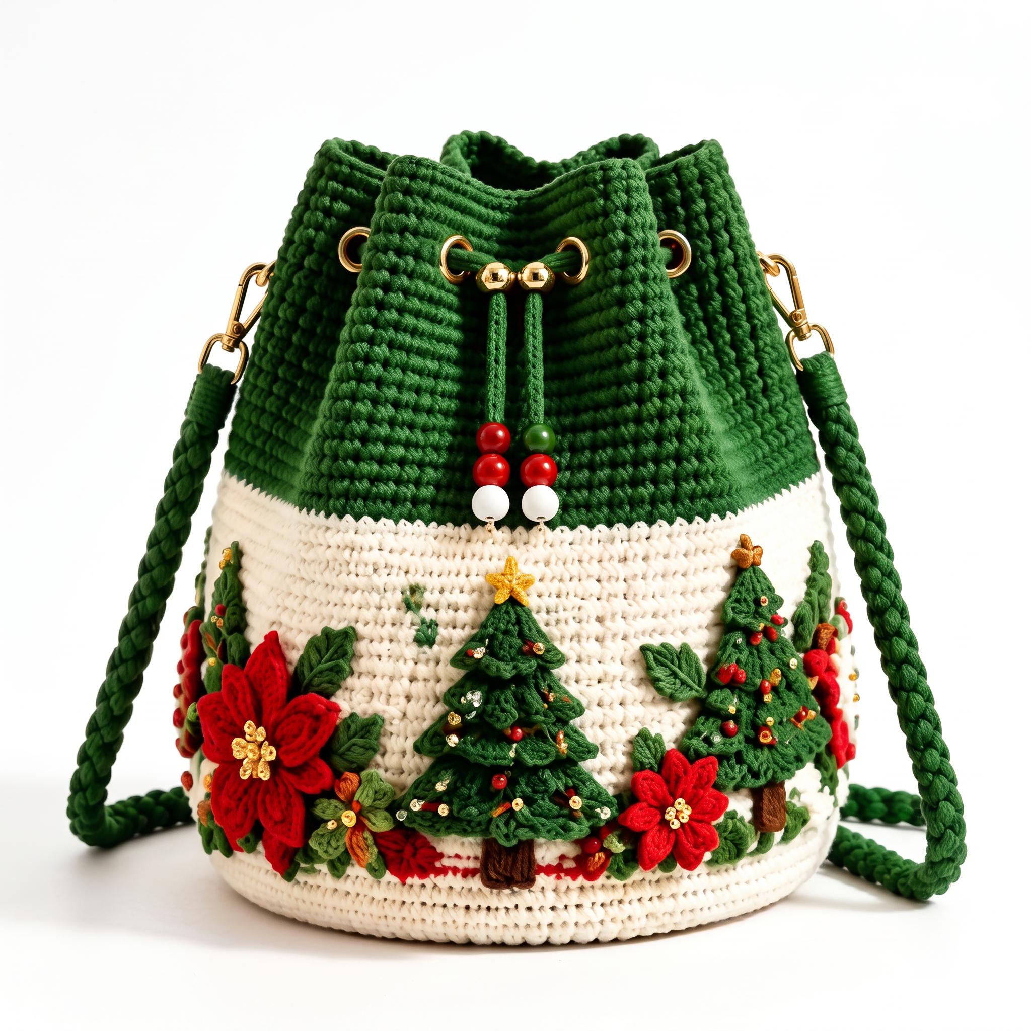 Hand-Knitted Christmas Bag